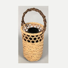 Load image into Gallery viewer, Japanese Bamboo Basket Vtg Flower Vase
