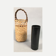 Load image into Gallery viewer, Japanese Bamboo Basket Vtg Flower Vase
