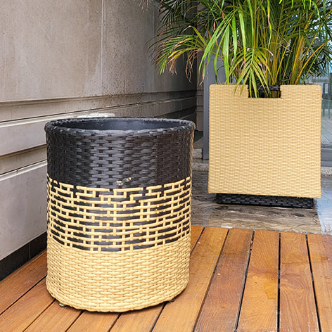 Plastic weaving flower basket (Round)